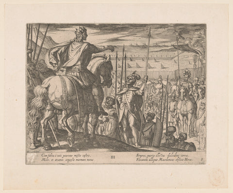 Alexander the Great instructs the Macedonian soldiers, Antonio Tempesta, 1596 - 1652 Canvas Print