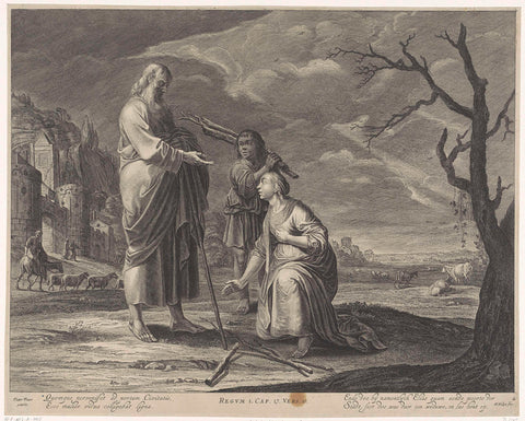 Elijah and the Widow of Zarephath, Pieter Nolpe, 1623 - 1702 Canvas Print