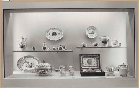 Display case with European porcelain, 1962 Canvas Print