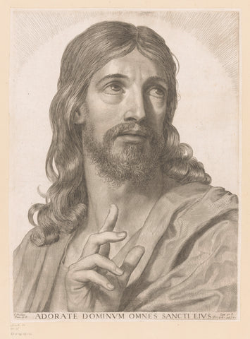 Zegenende Christus, Claude Mellan, 1652 Canvas Print