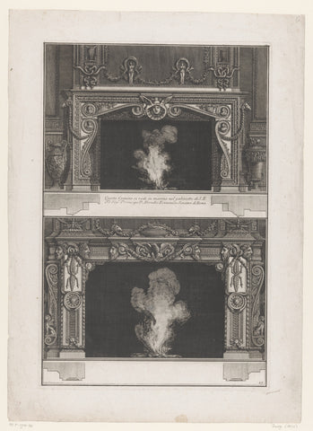 Ontwerpen voor twee schoorsteenmantels, Giovanni Battista Piranesi, 1836 Canvas Print