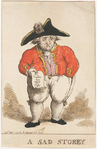 Cartoon on the Batavian rear admiral Samuel Story, 1799, Thomas Rowlandson, 1799 Canvas Print