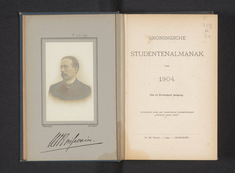 Groningen students almanac for the year 1904, M. de Waal, 1904 Canvas Print