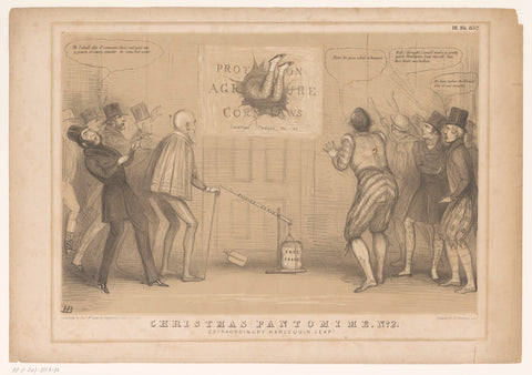 Cartoon with Prime Minister Peel as Harlequin, John Doyle, 1846 Canvas Print