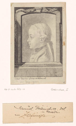 Unknown boy en-profil, Samuel Gränicher, c. 1780 - c. 1795 Canvas Print