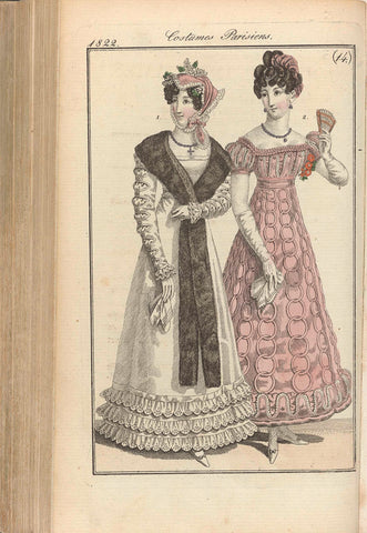 Journal des Dames et des Modes, editie Frankfurt 1 Avril 1822, Costumes Parisiens (14), anonymous, 1822 Canvas Print