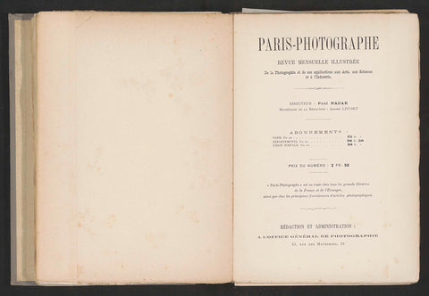 Paris-Photographe première année 1891 No 5, 1891 Canvas Print