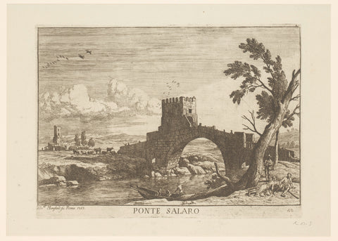 View of the Ponte Salaro, Adrien Manglard, 1753 Canvas Print