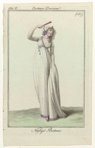 Journal des Dames et des Modes, Costume Parisien, 27 October 1799, Year 8 (167) : Neglected Boiteux, anonymous, 1799 Canvas Print