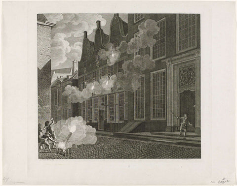 Beschieting van het huis van Lucas van Steveninck, 1787, Mathias de Sallieth, 1787 Canvas Print