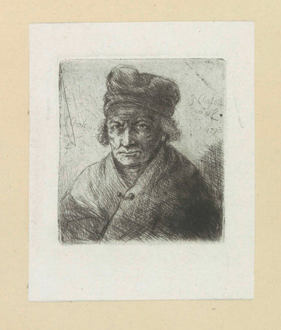 Old man in hat, Jan Chalon, 1802 Canvas Print
