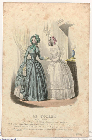 Le Follet, 1845, No. 1289 : Etoffes des Magasins (...), anonymous, 1845 Canvas Print