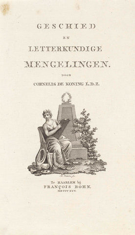 Title page for: C. de Koning ' Geschied en letterkundige mixtureen', 1814, Reinier Vinkeles (I), 1814 Canvas Print