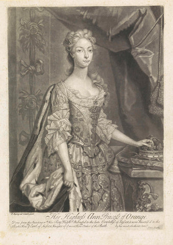 Portrait of Anna of Hanover, John Faber (II), 1734-1756 Canvas Print