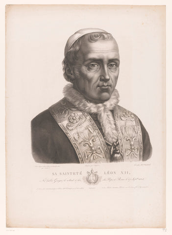 Portrait of Pope Leo XII, Noël François Bertrand, 1823 - 1852 Canvas Print