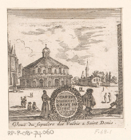 Titelprent met gezicht op het mausoleum van Valois, Israël Silvestre, 1656 Canvas Print