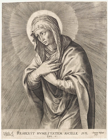 Maria als Mater Dolorosa, Antonie Wierix (II), 1565 - before 1604 Canvas Print