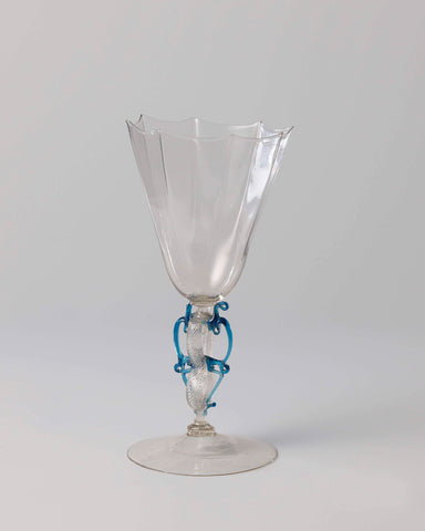 Chalice glass with right-shaped, octagonal chalice, anonymous, c. 1550 - c. 1600 Canvas Print