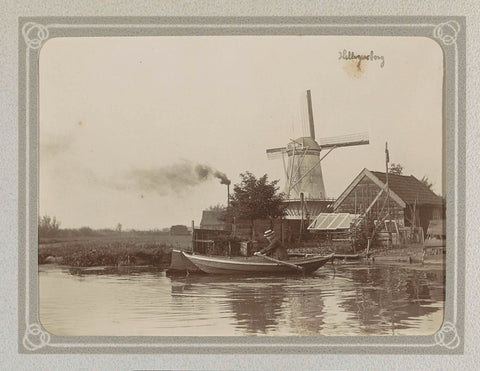 Windmill and a farm near Hillegersberg, in the foreground a man in a rowing boat, Folkert Idzes de Jong, c. 1905 - c. 1907 Canvas Print