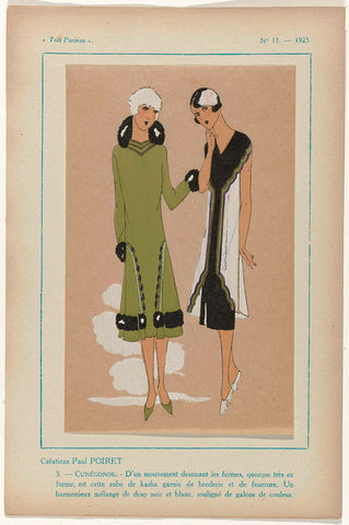 Très Parisien, 1925, No. 11, Pl. 3: Créations PAUL POIRET - CUNÉGONDE, G-P. Joumard, 1925 Canvas Print