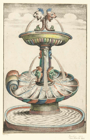 Three basins on top of each other, Georg Andreas Böckler, 1664 Canvas Print