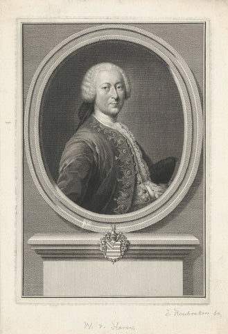 Portrait of Willem van Haren, Jacob Houbraken, 1756- 1758 Canvas Print