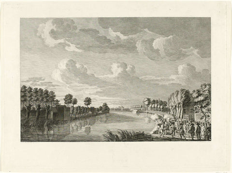 Attack at Ouderkerk aan de Amstel near the Binnen-Bullewijk, 1787, Cornelis Brouwer, 1790 Canvas Print