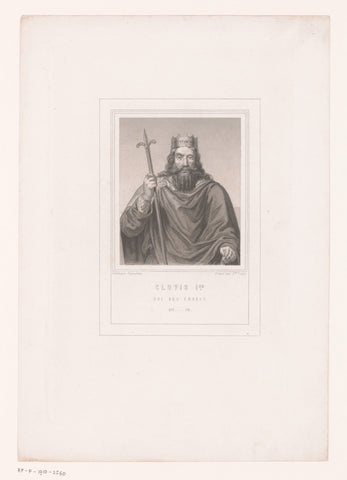 Portrait of Clovis I, King of the Franks, Gustave Lévy, 1829 - 1894 Canvas Print