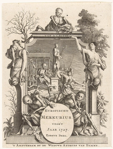 Title page for the Europian Mercury of 1727, anonymous, 1727 Canvas Print