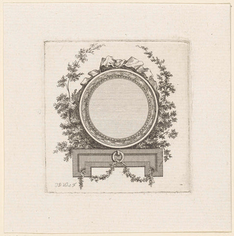 Branch-surrounded medallion, I. de Wit, 1777 Canvas Print