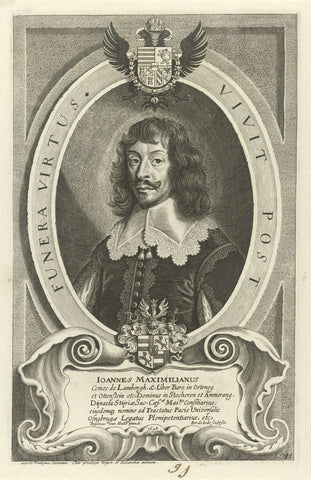 Portrait of Johann Maximilian, Pieter de Jode (II), 1648 Canvas Print