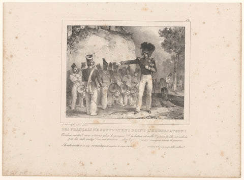 Tambourine major expresses his displeasure with the tamboers, Nicolas Toussaint Charlet, 1830 Canvas Print