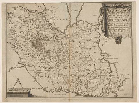 Historical map of the Duchy of Brabant, anonymous, 1724 Canvas Print