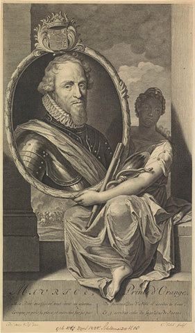 Portrait of Maurits, Prince of Orange, Gerard Valck, 1697 Canvas Print