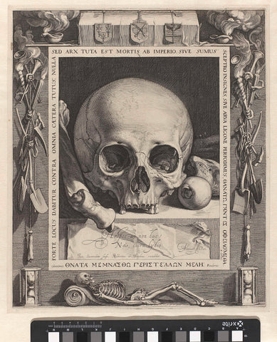 Vanitasstilleven with skull, Jan Saenredam, 1575 - 1607 Canvas Print