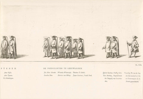 Ministers of Leeuwarden in the funeral procession of Princess Maria Louise, 1765, Rienk Jelgerhuis, 1765 Canvas Print