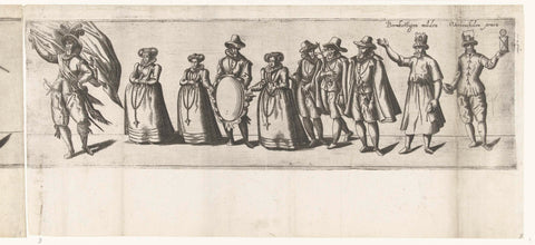 Procession through the Flemish chamber of rhetoric De Orange Lelie / De Witte Lelie from Leiden (second part), 1607, anonymous, 1607 Canvas Print