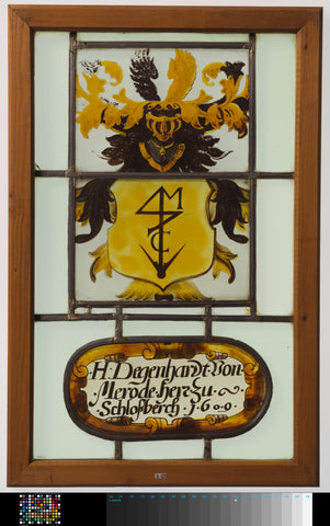 Coat of arms with cartouche on which 