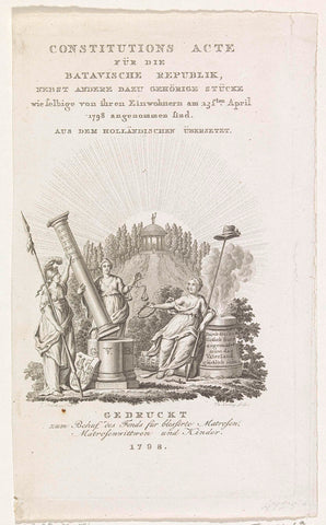 Titelblad voor: Constitutions-Acte for the Batavian Republic, together with other associated pieces as adopted by their inhabitants on 23 April 1798, Theodoor Koning, 1798 Canvas Print