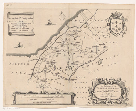 Map of the ferwerderadeel grietenij, Jacob van Meurs (possibly), 1664 Canvas Print