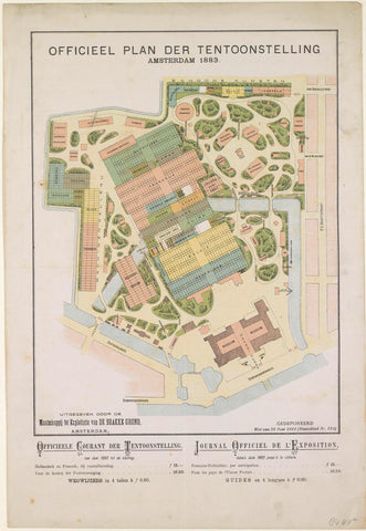 Official plan of the exhibition Amsterdam 1883, anonymous, 1883 Canvas Print