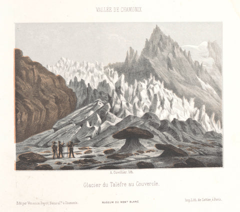 View of the Couvercle stone at the Talèfre glacier, Ad. Cuvillier, 1858 Canvas Print