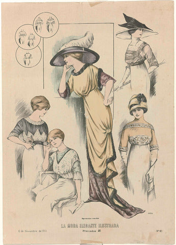 Elegant Fashion Illustrated, 6 November 1911, No. 41, Nr. 5032, anonymous, 1911 Canvas Print