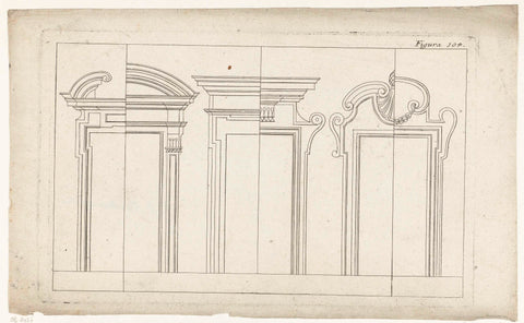 Three window frames, each with variant, Georg Conrad Bodenehr, 1708 - 1711 Canvas Print