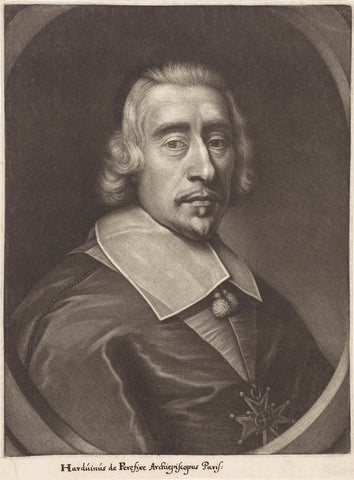 Portrait of Hardouin de Péréfixe de Beaumont, Wallerant Vaillant, 1662 - 1677 Canvas Print