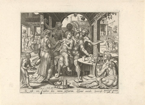 The Prodigal Son Wastes His Inheritance, Philips Galle, 1562 Canvas Print