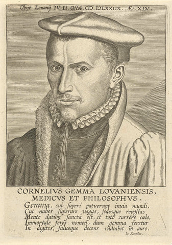 Portret van Cornelius Gemma, Philips Galle, 1608 Canvas Print