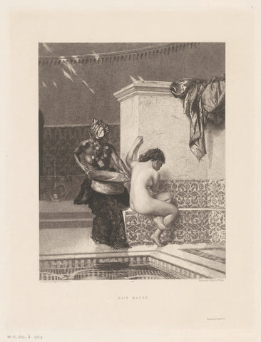 Two women in a bathhouse, Charles Courtry, 1873 - 1874 Canvas Print