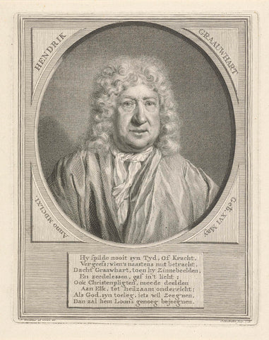 Portrait of Hendrik Graauwhart, Jacob Houbraken, 1728 Canvas Print