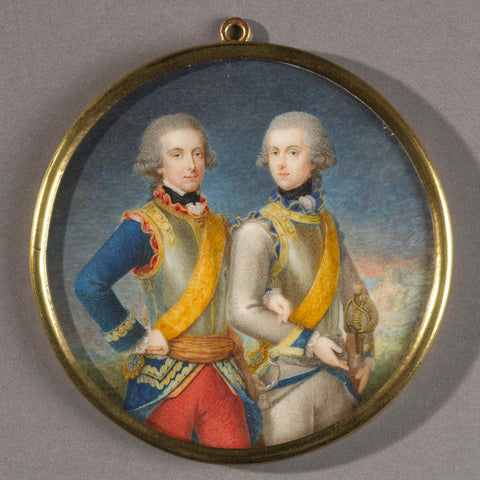 Willem Frederik (1772-1843), Prince of Orange-Nassau, with his younger brother Willem George Frederik (1774-99), Pieter Lesage, 1793 Canvas Print